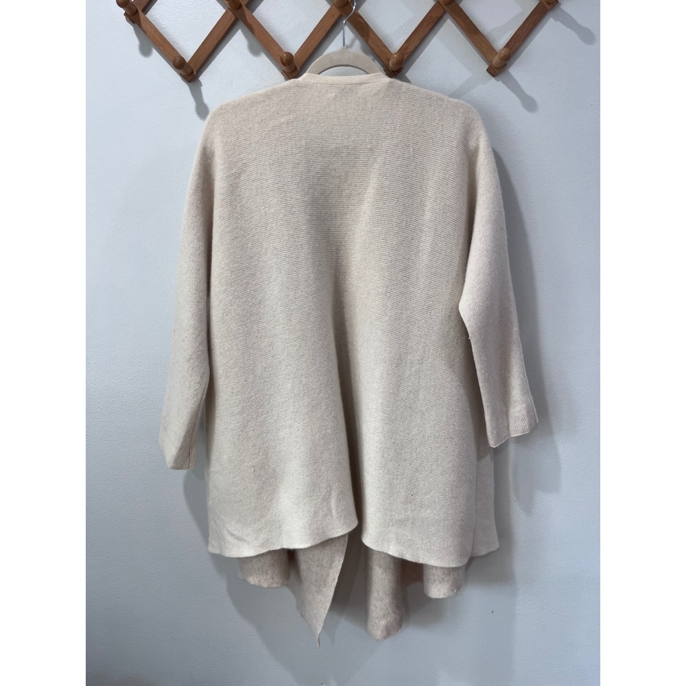 Club‎ Monaco Cashmere Draped Open Front Cardigan Cream Ribbed XS S Sweater - Picture 2 of 6